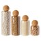 Set of 4 Glass Storage Jars with Cork Ball Lids - Decorative Glass Canisters with Airtight Lids for Kitchen and Pantry Organization - 4 Sizes 42oz, 32oz, 20oz, 15oz